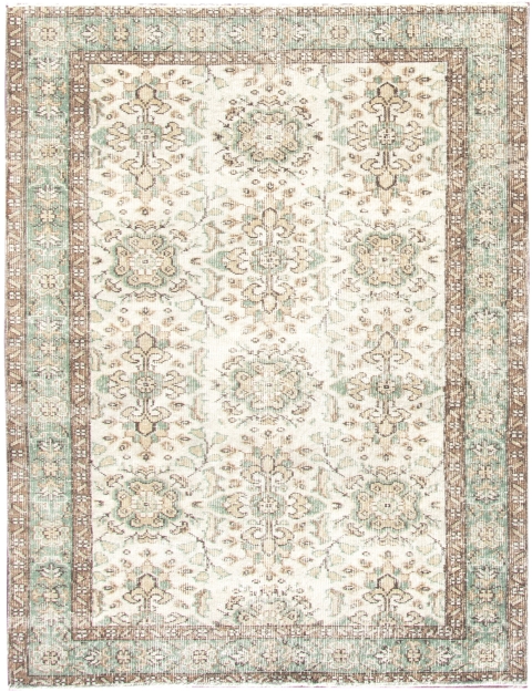 Beige Turc Tapis vintage 208 x 117 cm