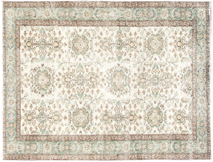 Beige Turc Tapis vintage 208 x 117 cm