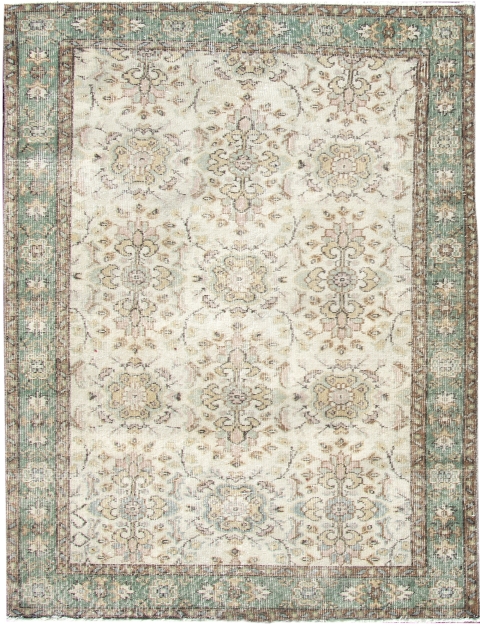 Beige Turc Tapis vintage 213 x 115 cm