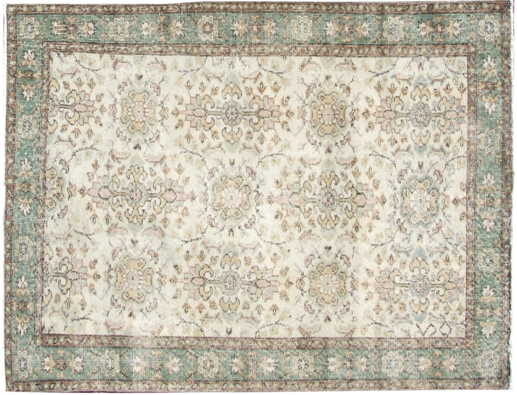 Beige Turc Tapis vintage 213 x 115 cm