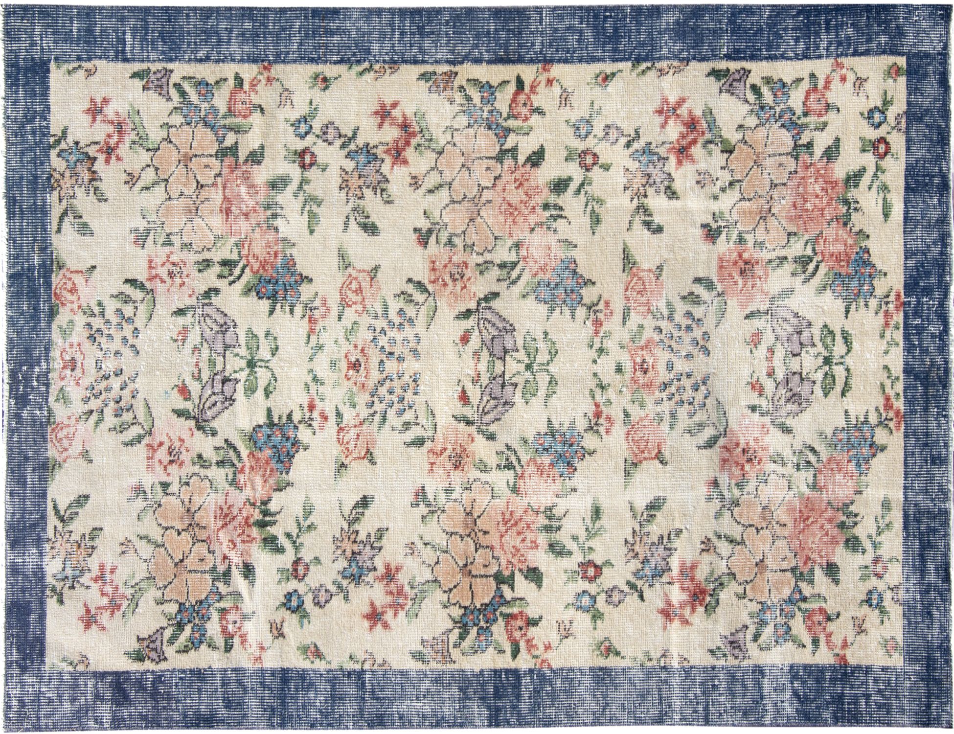 Vintagetæppe  blå <br/>185 x 104 cm