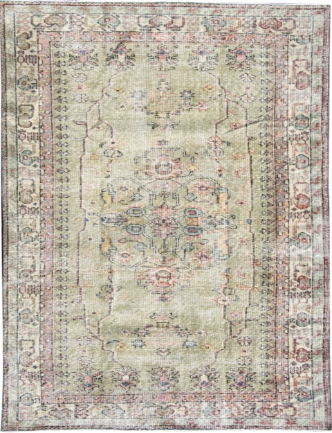 Grün Türkei Vintage Teppich 225 x 115 cm