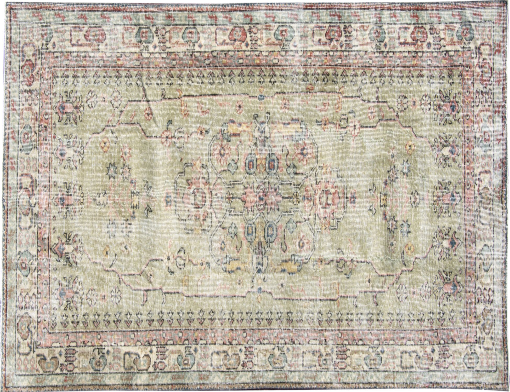 Vintagetæppe  grøn <br/>225 x 115 cm