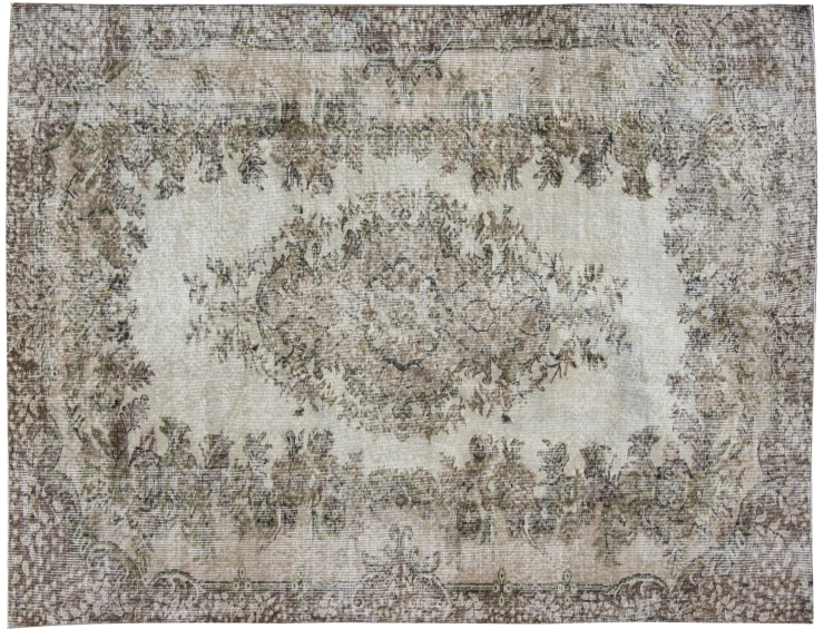 Beige Turc Tapis vintage 241 x 160 cm
