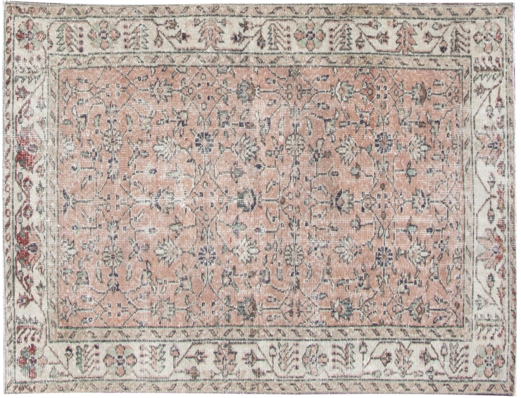 Beige Turc Tapis vintage 205 x 113 cm