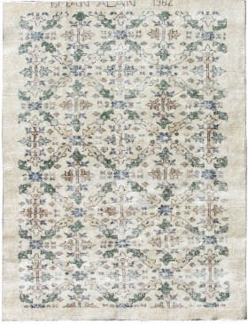 Beige Tyrkiet Vintagetæppe  208 x 117 cm