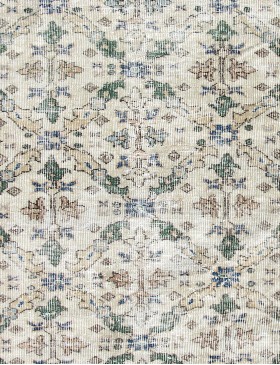 Beige Tyrkiet Vintagetæppe  208 x 117 cm