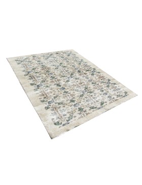 Beige Tyrkiet Vintagetæppe  208 x 117 cm