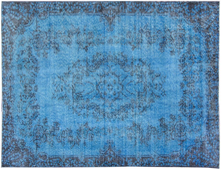 Blau Türkei Vintage Teppich 213 x 113 cm