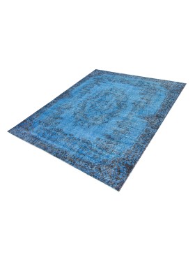 Blå Tyrkiet Vintagetæppe  213 x 113 cm