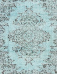 Azul Turquía Alfombra vintage 265 x 163 cm - view 4