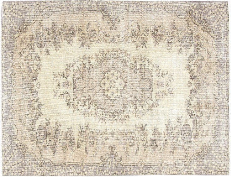 Beige Türkei Vintage Teppich 204 x 112 cm