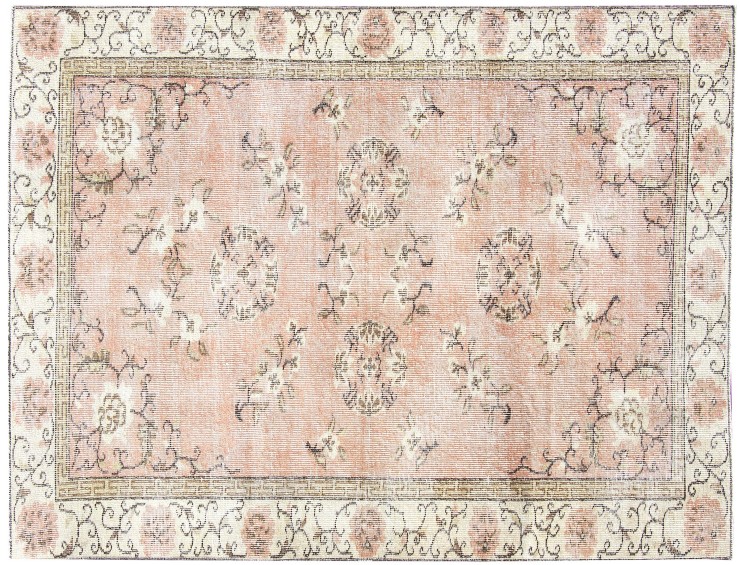 Rosa Turquía Alfombra vintage 225 x 116 cm