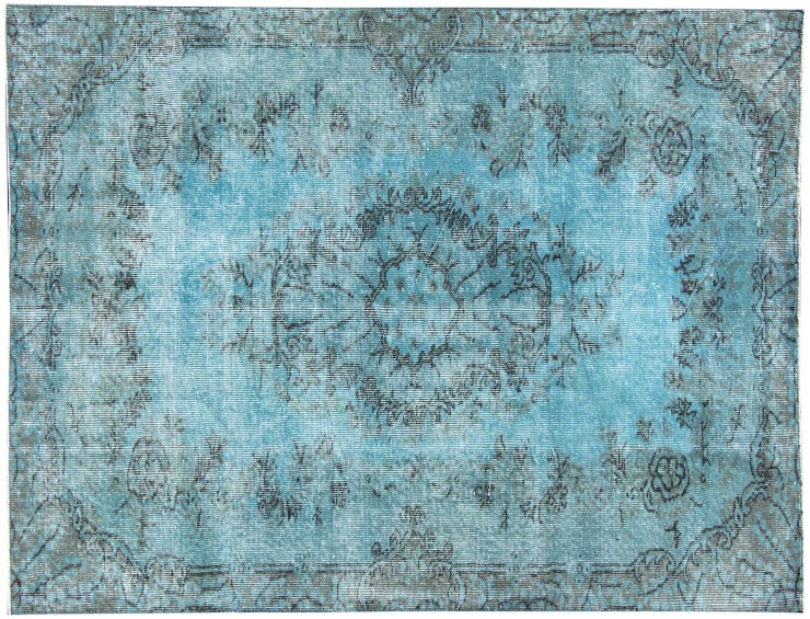 Azul Turquía Alfombra vintage 200 x 110 cm