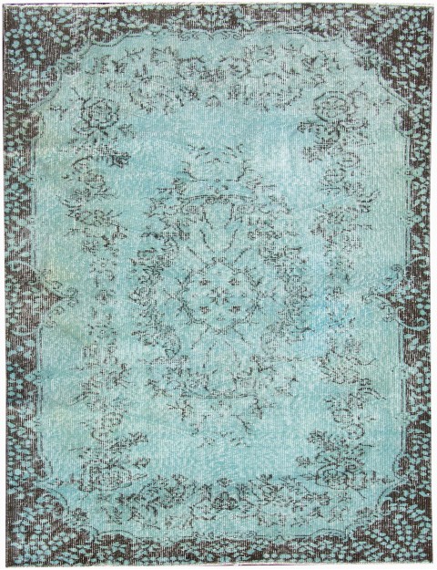 Blå Tyrkiet Vintagetæppe  220 x 114 cm