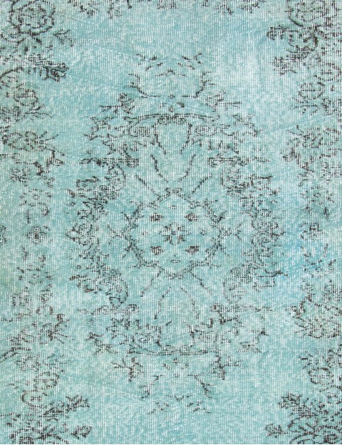 Blå Tyrkiet Vintagetæppe  220 x 114 cm