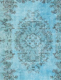 Bleu Turc Tapis vintage 210 x 114 cm - view 4