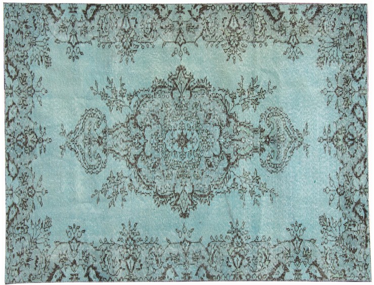 Azul Turquía Alfombra vintage 200 x 110 cm