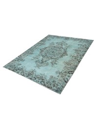 Azul Turquía Alfombra vintage 200 x 110 cm - view 2