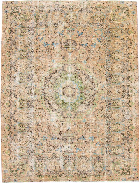 Beige Türkei Vintage Teppich 305 x 215 cm