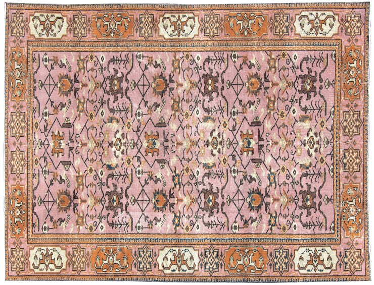 Rosa Turquía Alfombra vintage 257 x 148 cm