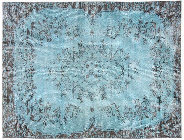 Azul Turquía Alfombra vintage 225 x 112 cm