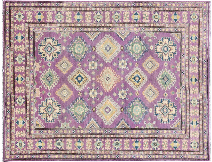 Púrpura Afghanistan Alfombra Kazak 205 x 150 cm