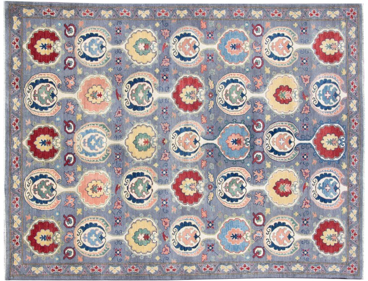 Gris Afghanistan Alfombra Kazak 293 x 198 cm