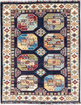 Blauw Afghanistan Ziegler Tapijt 128 x 80 cm