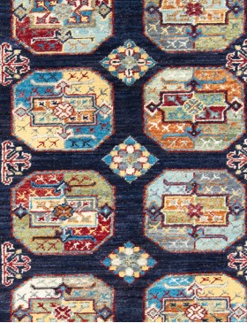 Blauw Afghanistan Ziegler Tapijt 128 x 80 cm - view 4