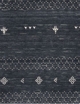 Noir Inde Pure Laine  180 x 120 cm