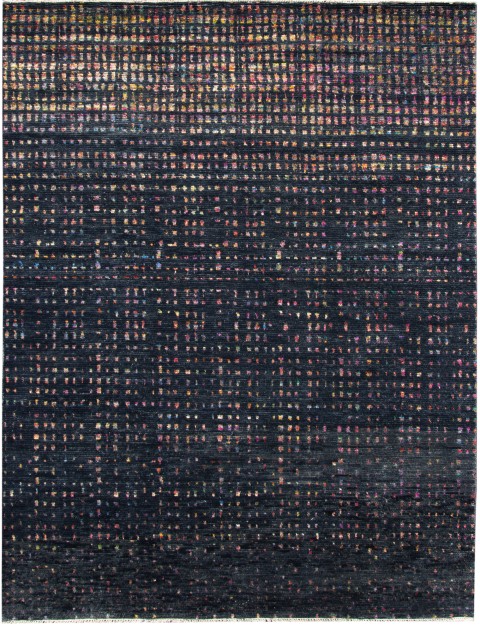 Black India Taj Wool & Silk  242 x 172 cm