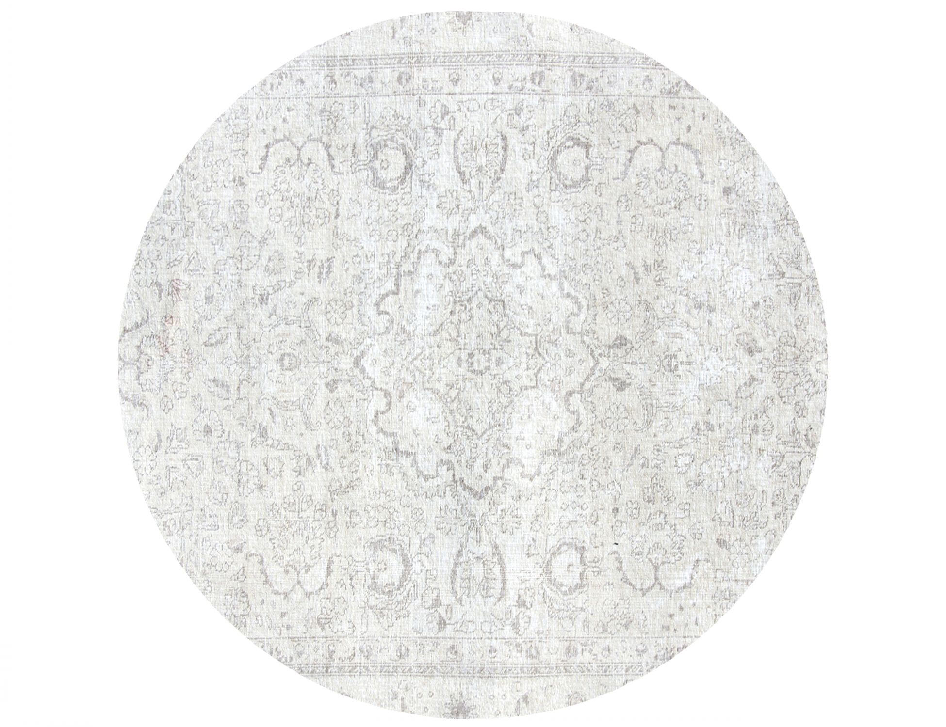 Rund  Vintage Teppich  beige <br/>170 x 170 cm