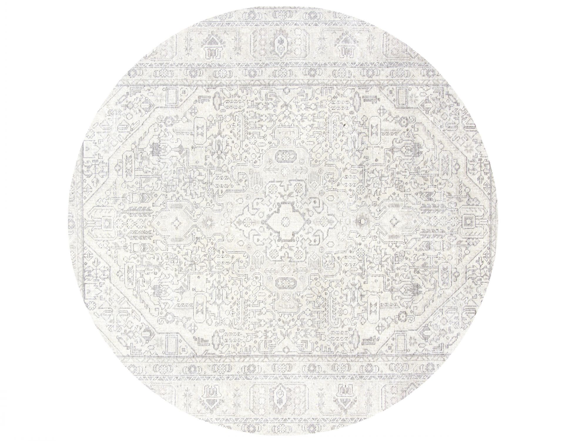 Rund  Vintage Teppich  beige <br/>191 x 191 cm