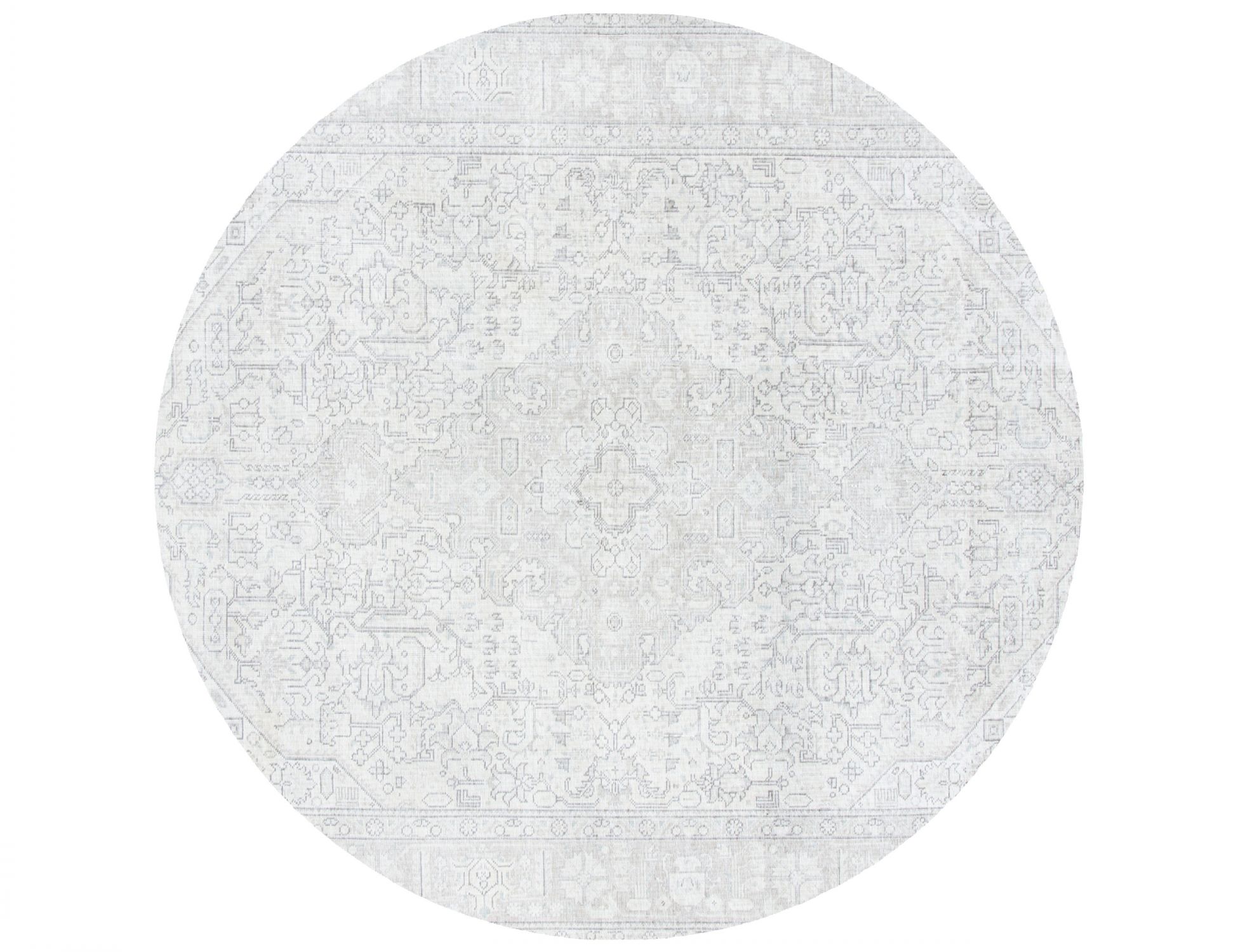 Rund  Vintage Teppich  beige <br/>193 x 193 cm