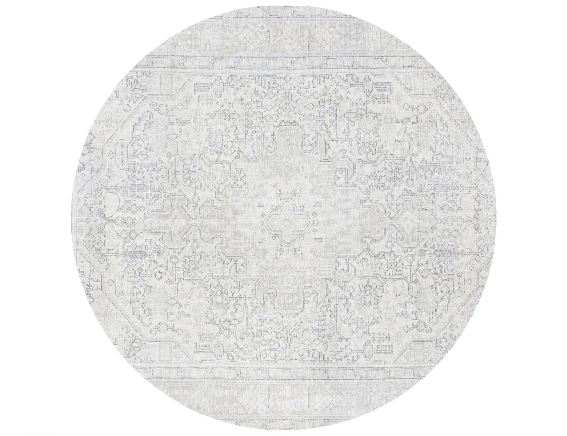 Rund  Vintage Teppich  beige <br/>193 x 193 cm