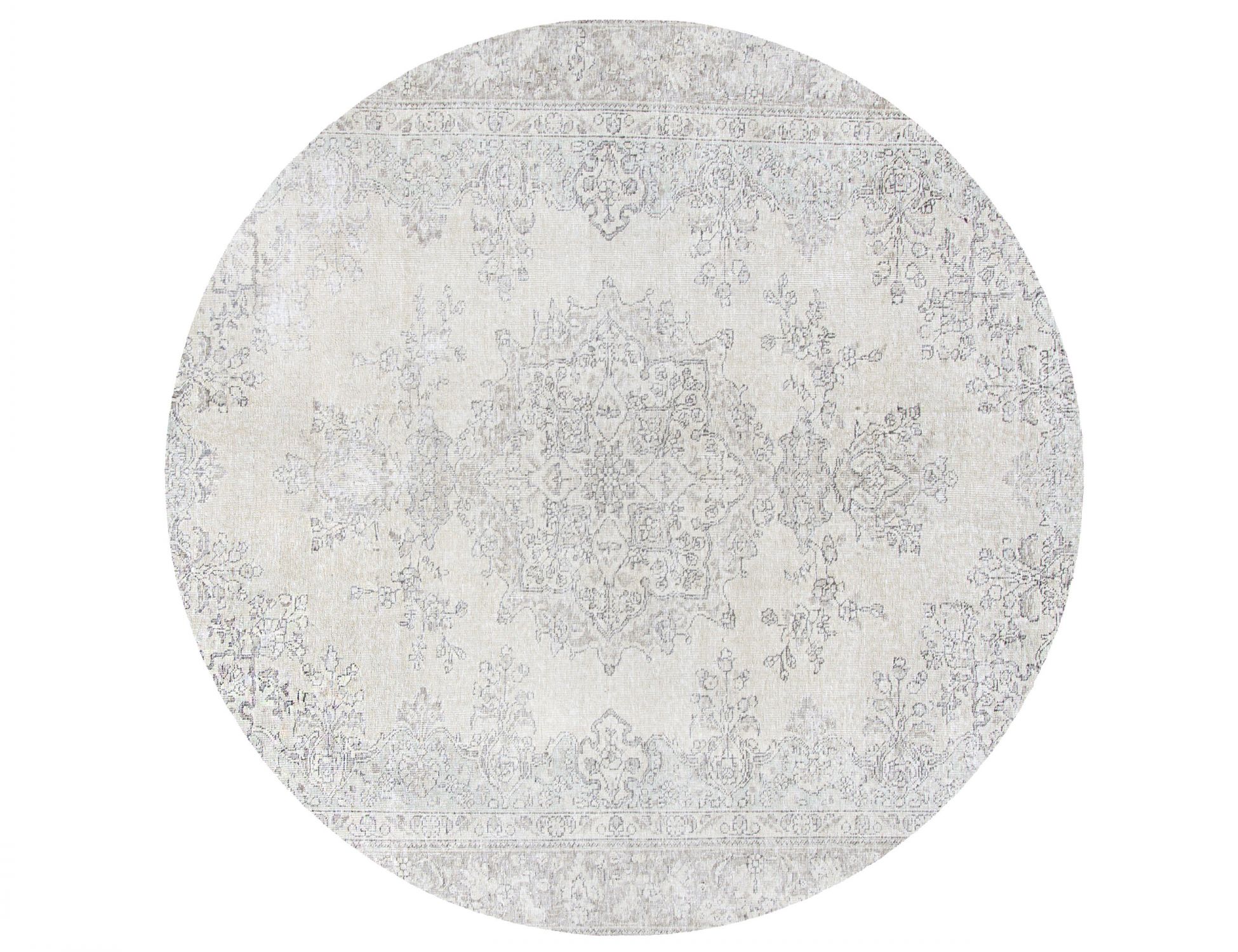 Rund  Vintage Teppich  beige <br/>194 x 194 cm