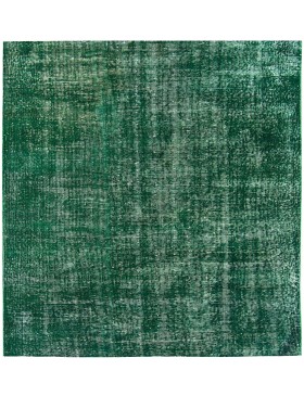 Grøn Tyrkiet Vintagetæppe  146 x 146 cm