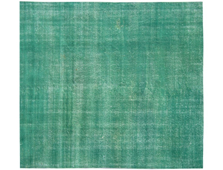 Vert Turc Tapis vintage 150 x 150 cm