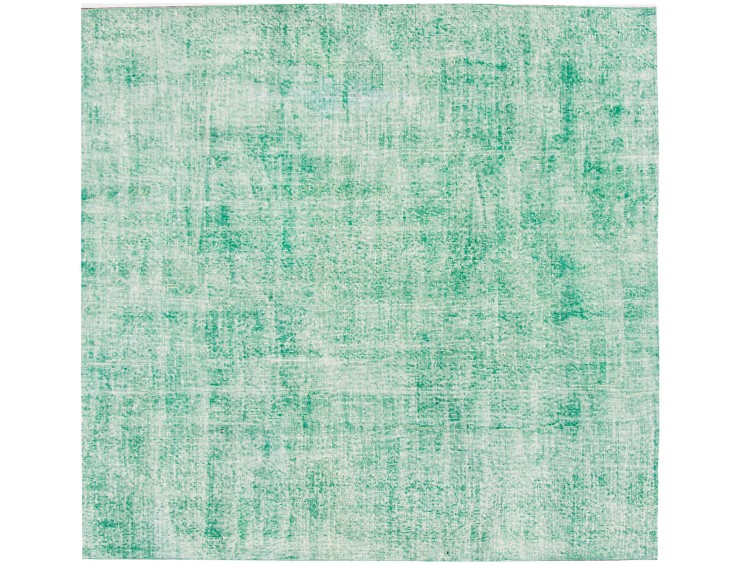 Grøn Tyrkiet Vintagetæppe 200 x 200 cm