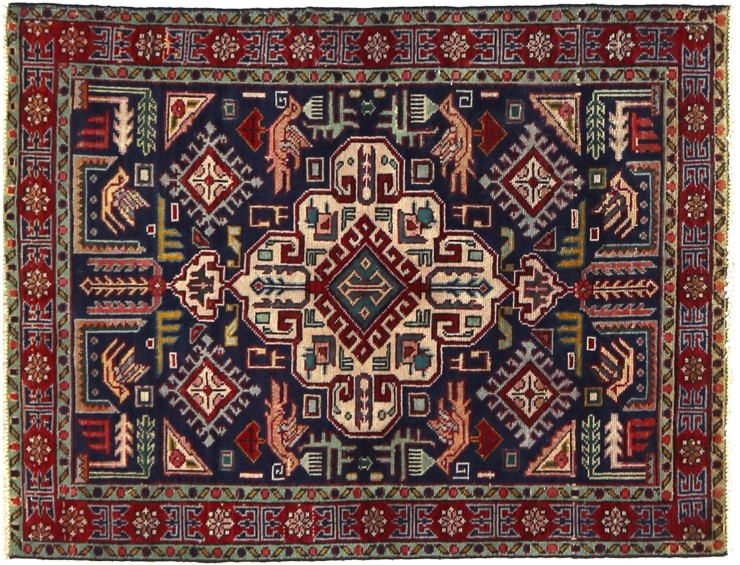 Blå Persien Tabriz Patina  150 x 100 cm