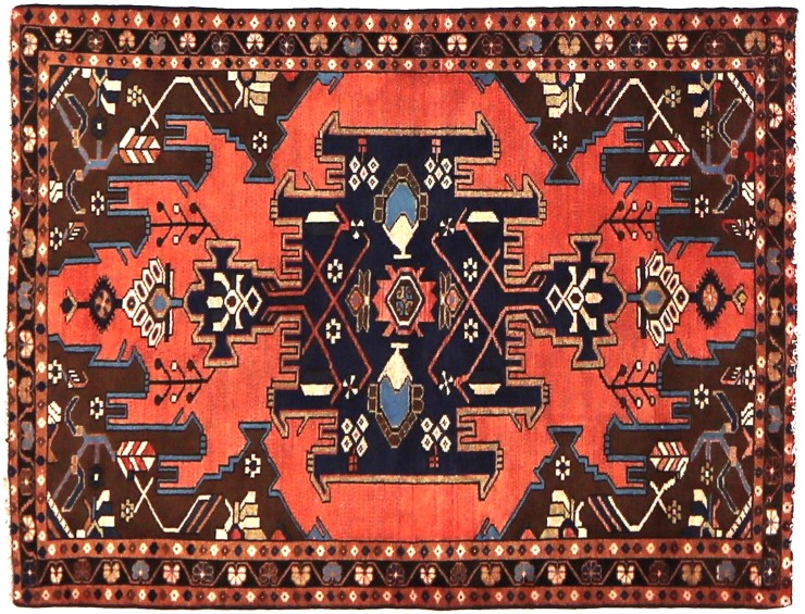 Röda Persien Hamadan Patina  135 x 110 cm