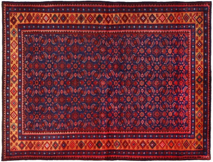 Blå Persien Hamadan Patina  278 x 150 cm