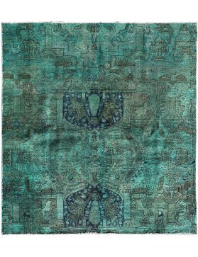 Square Vintage Carpet  green  <br/>222 x 187 cm