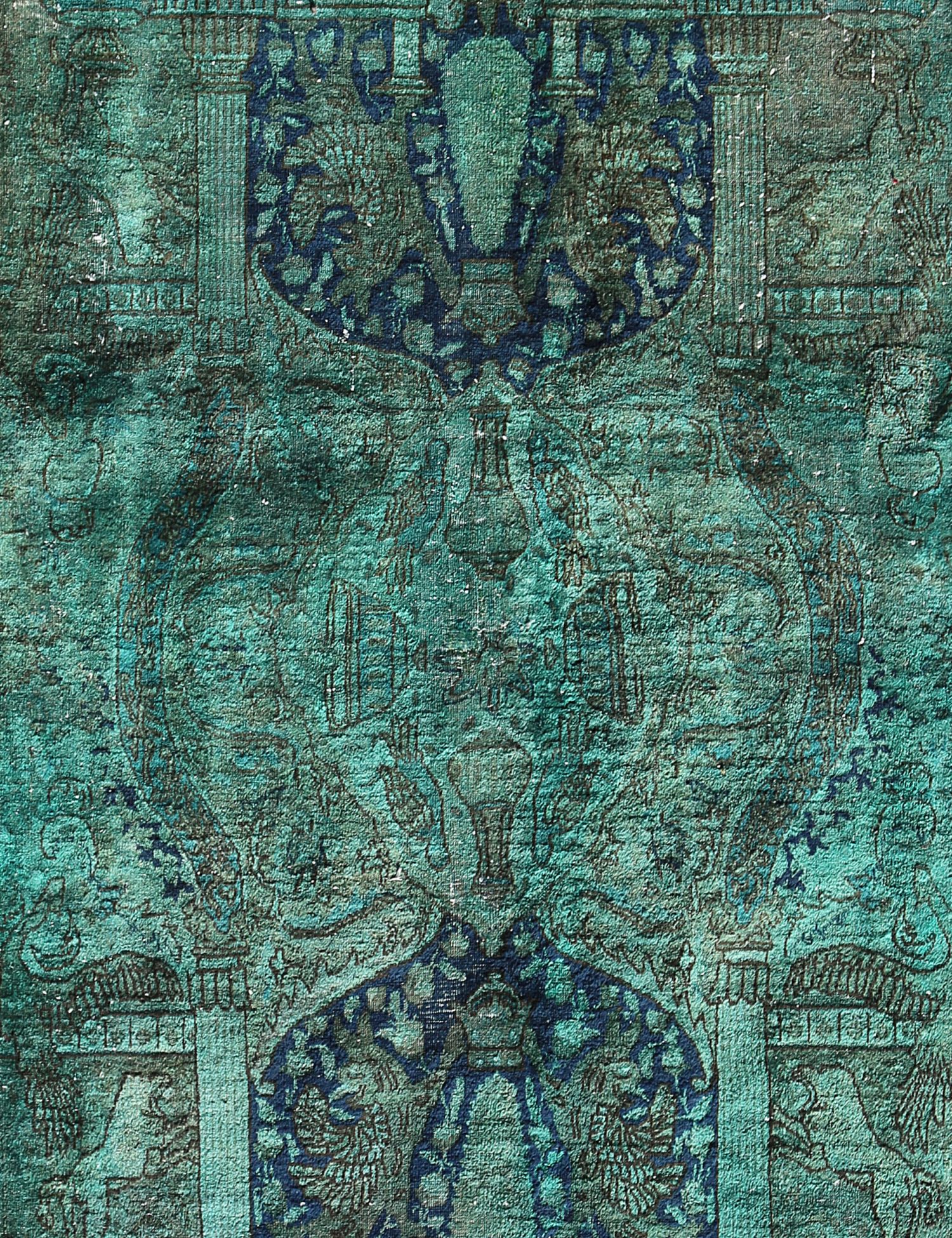 Quadrat Vintage Teppich  grün <br/>222 x 187 cm