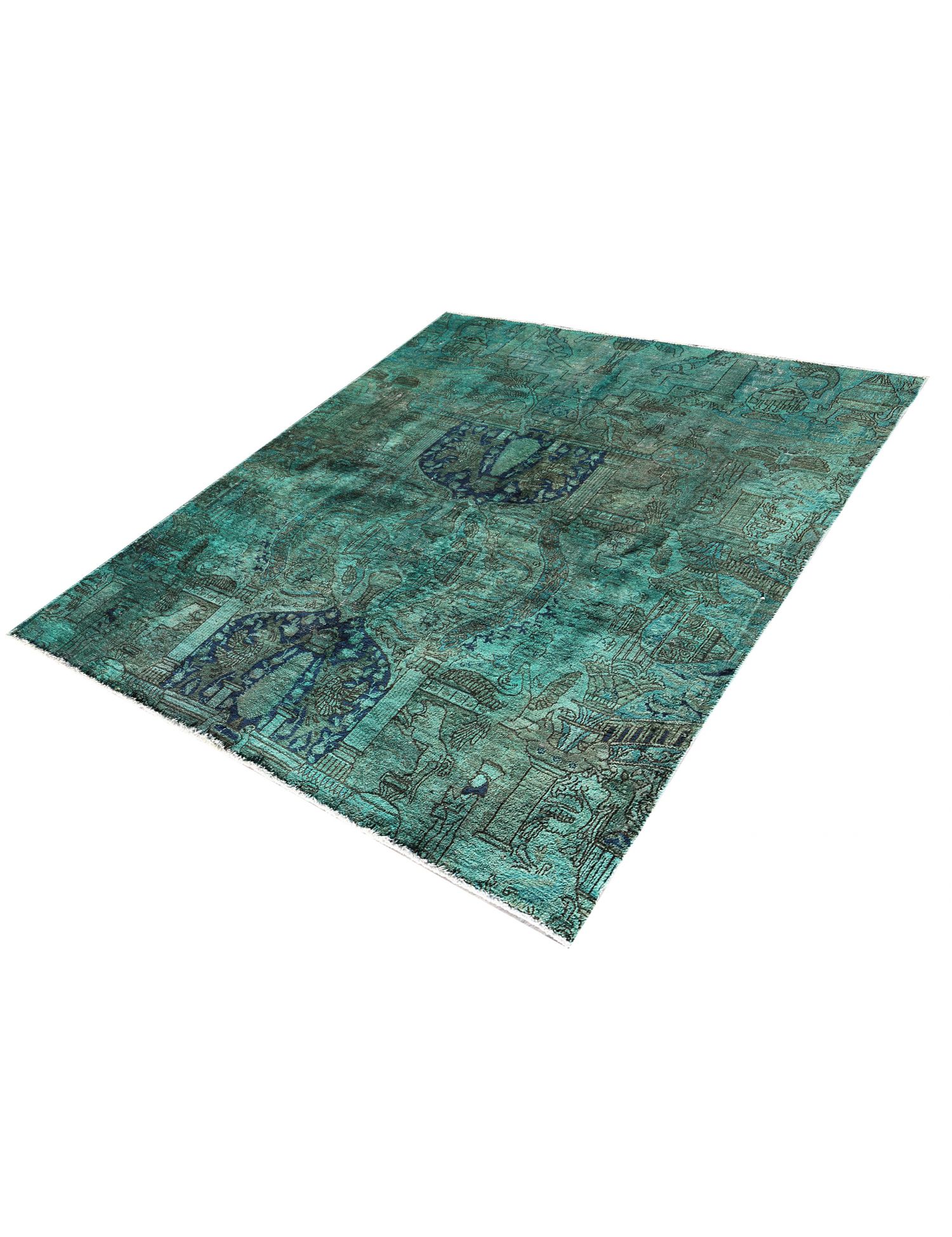 Quadrat Vintage Teppich  grün <br/>222 x 187 cm