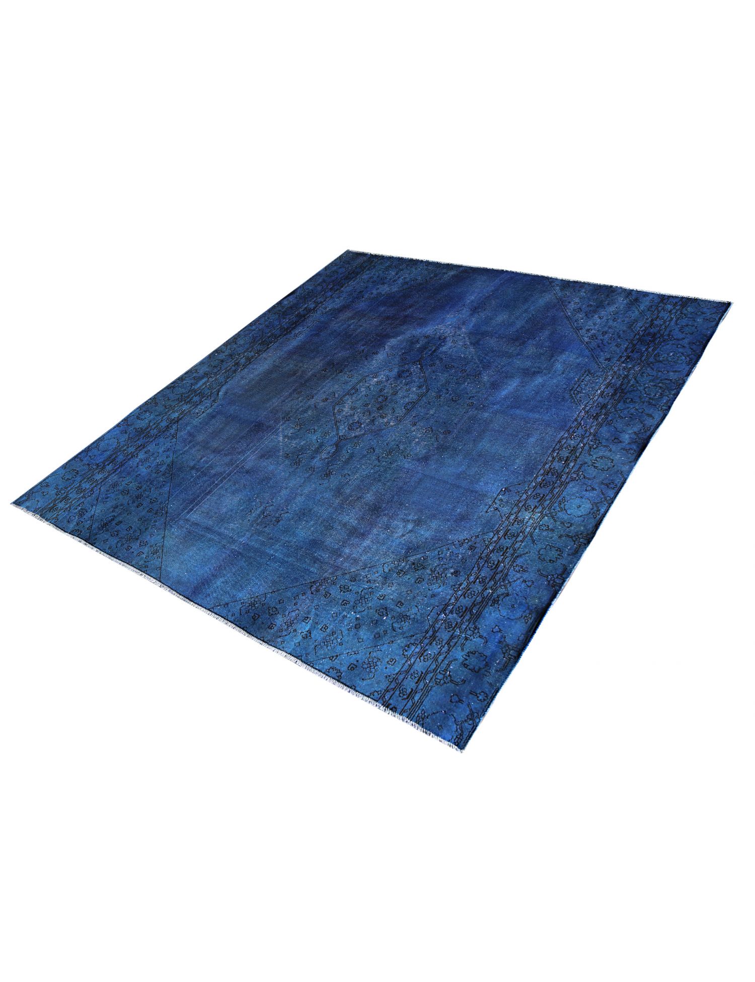 Quadrat Vintage Teppich  blau <br/>302 x 272 cm