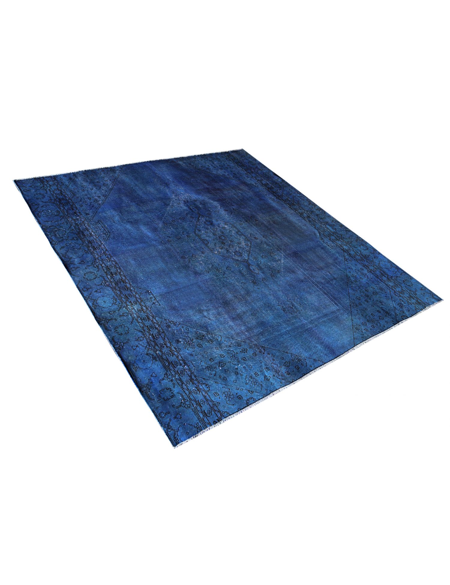 Quadrat Vintage Teppich  blau <br/>302 x 272 cm