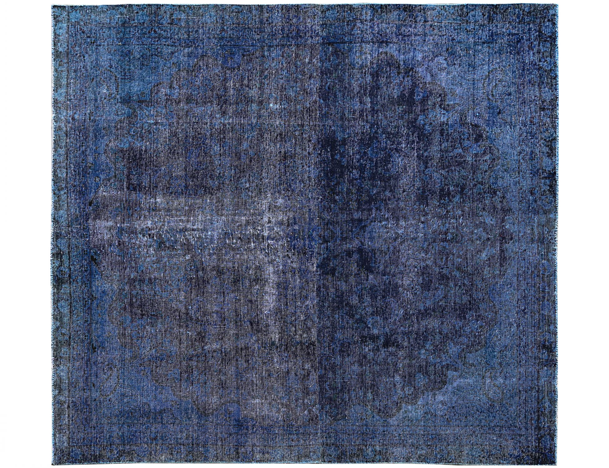 Quadrat Vintage Teppich  blau <br/>280 x 250 cm