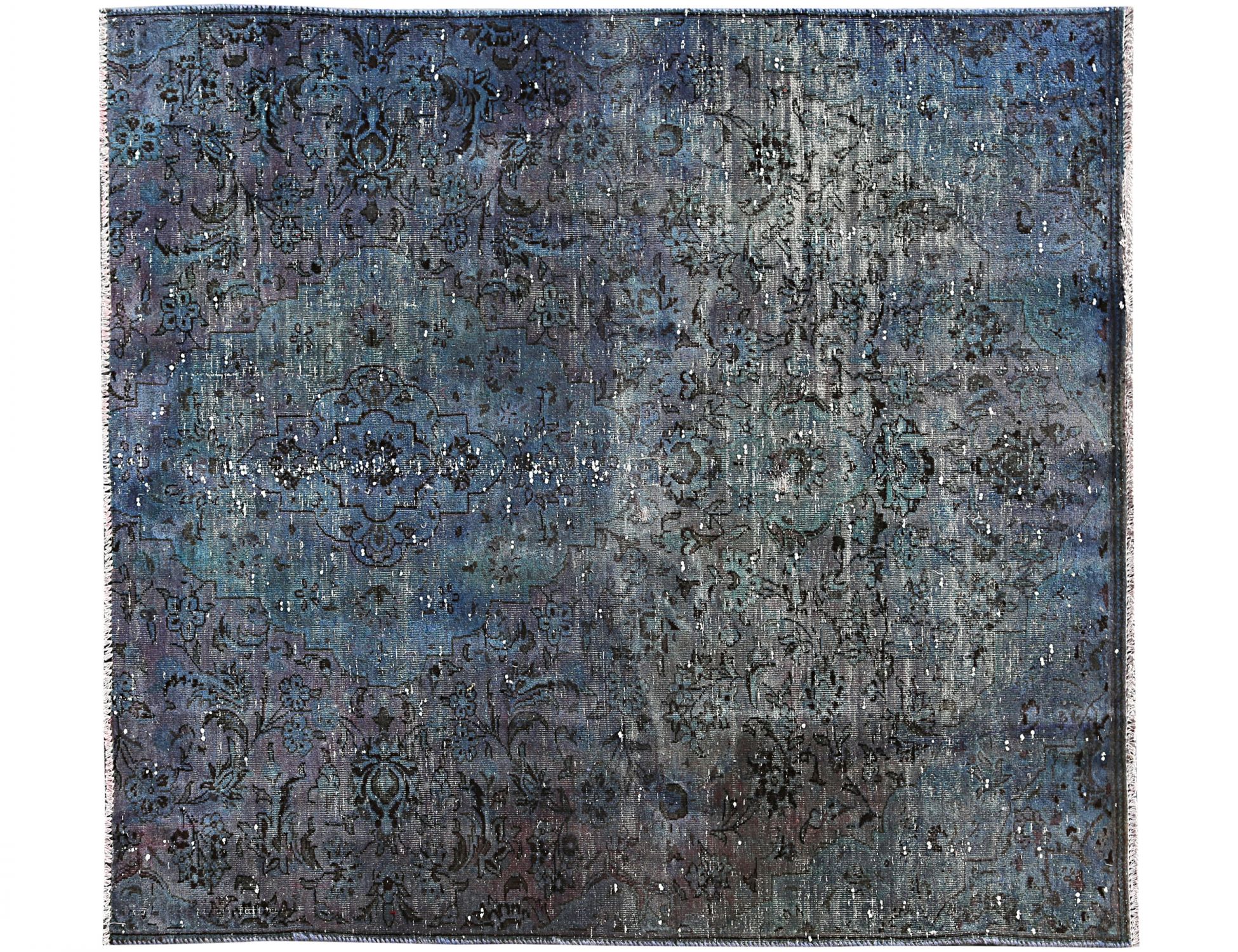 Quadrat Vintage Teppich  blau <br/>180 x 148 cm